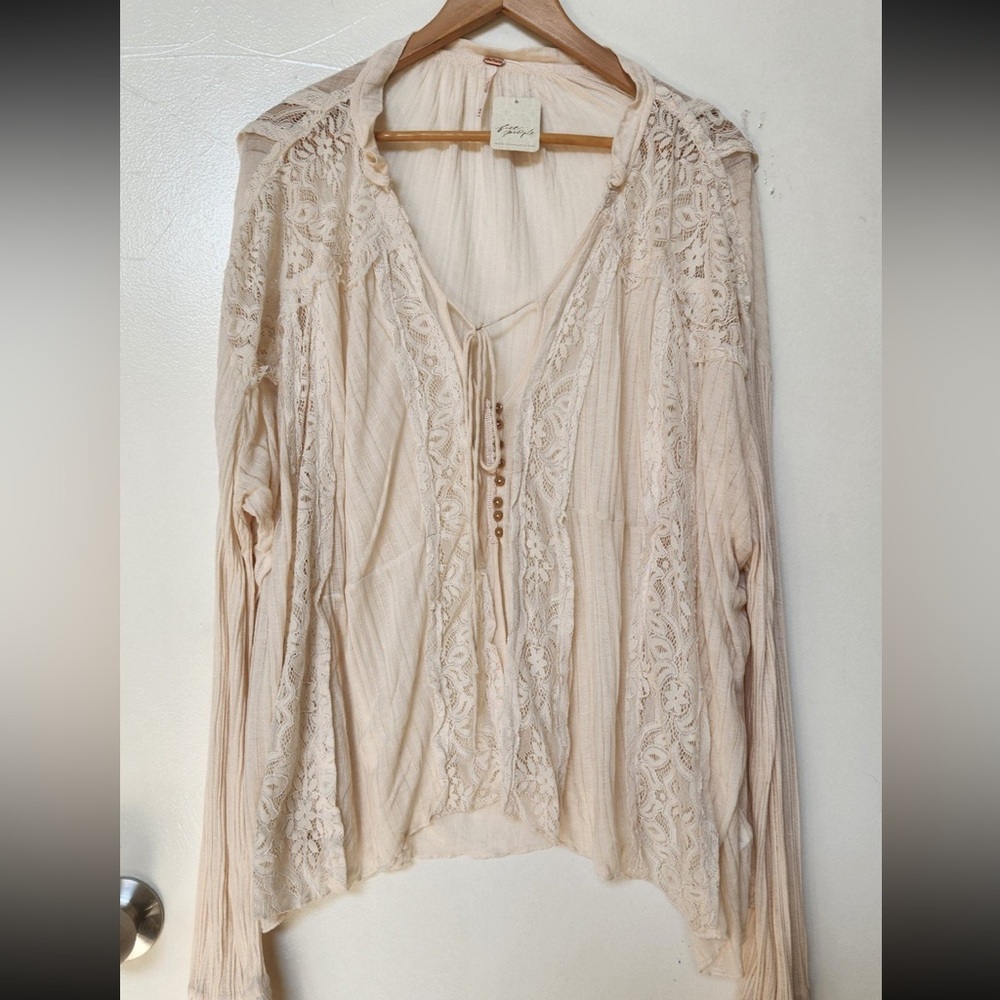 NWT Free People flare blouse shirt size M